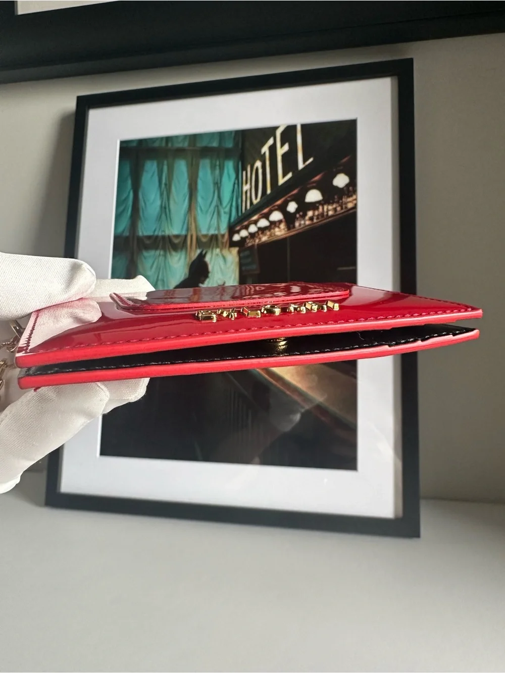 BVLGARI Serpenti Forever Ruby Red Patent Leather Card Holder Wallet – Like New